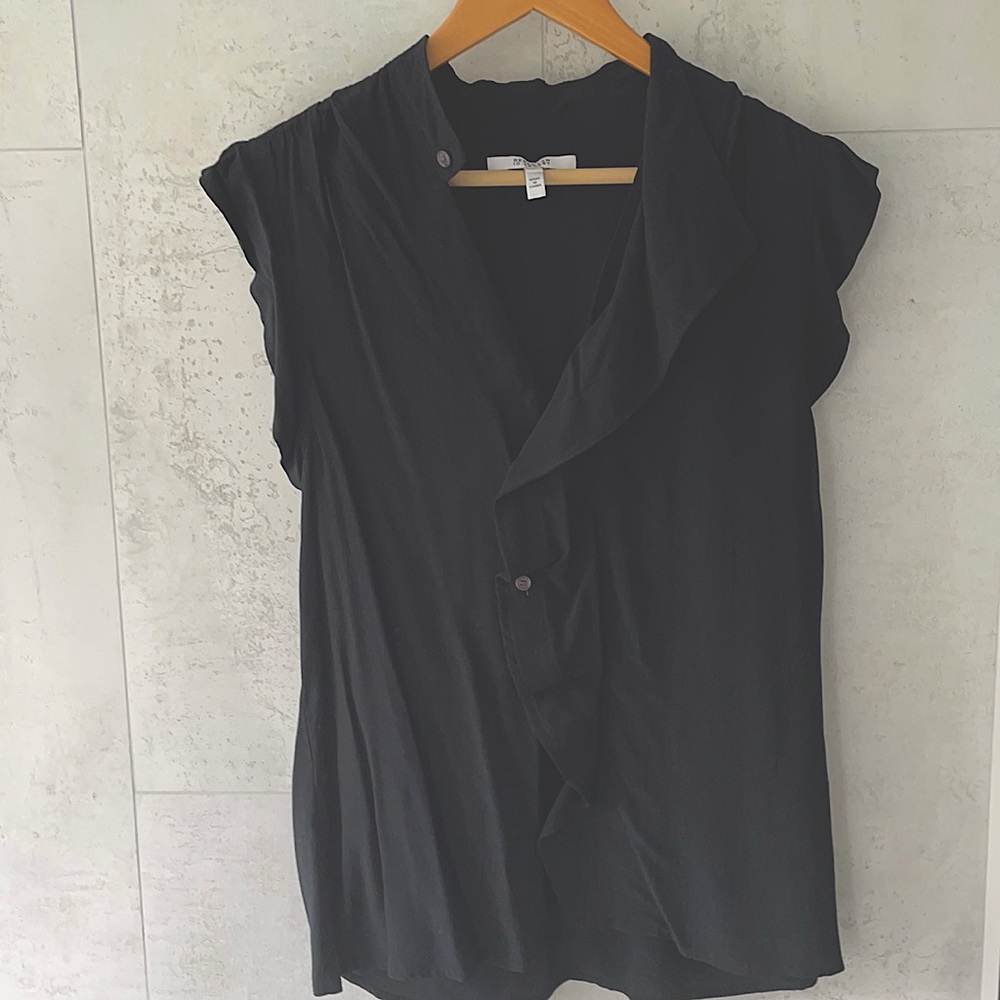 Black short sleeve Derek Lam 10 Crosby Blouse